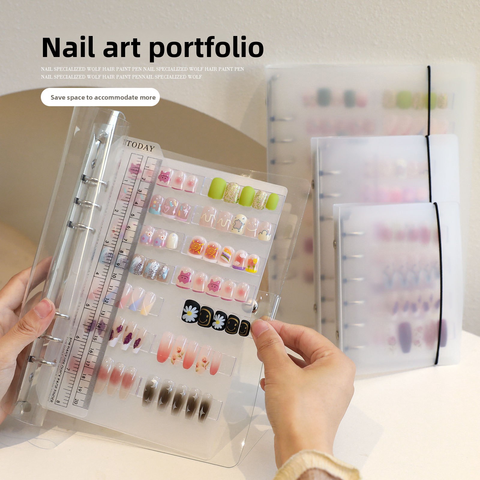 Nail Art One Piece - Nagelkunst-Aufbewahrungsbuch mit Großer Kapazität, Ausstellungs-Fotoalbum, Kartenhalter,