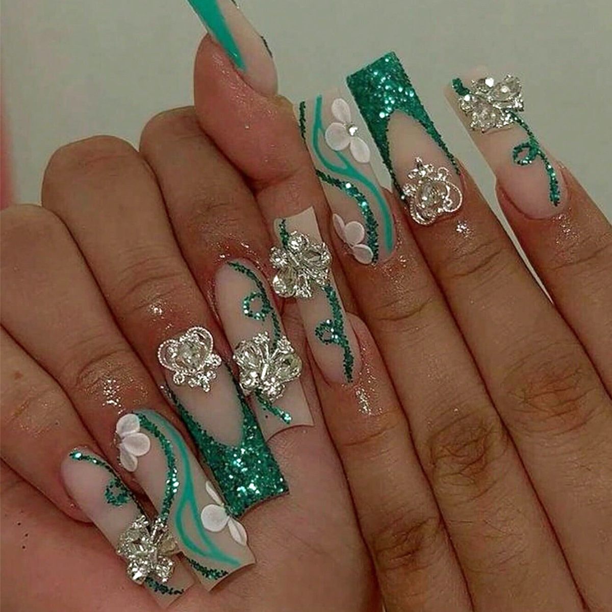 Nail Art Aesthetic - Lange Sarg presse auf Nägel Ballerina