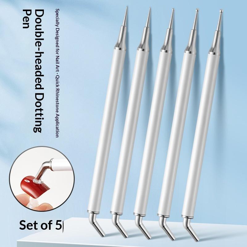 Rhinestone Nail Gem - 5 Stück Doppelseitige Strass-Applikationsstifte mit Wachsspitze