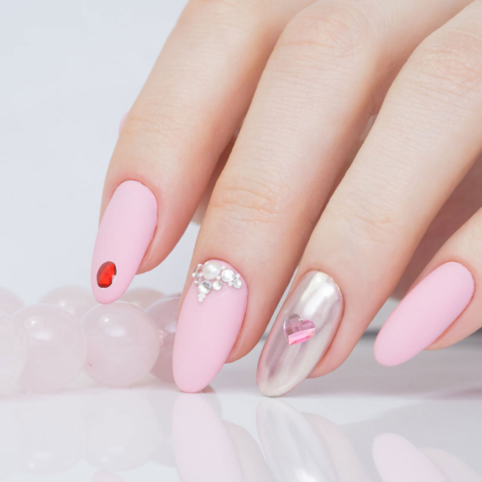 Rhinestone Nail Gem - 12 Blatt Acryl-Kleberhinsteine, Klebrige Edelsteine für