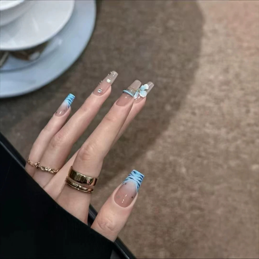 10 Stück handgemachte Press-On – Nail Art Zebra Bewertung und Preis