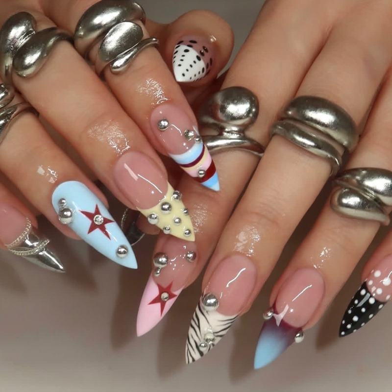 24 Stück Y2k Lange Stiletto Au – Nail Art Zebra Bewertung und Preis