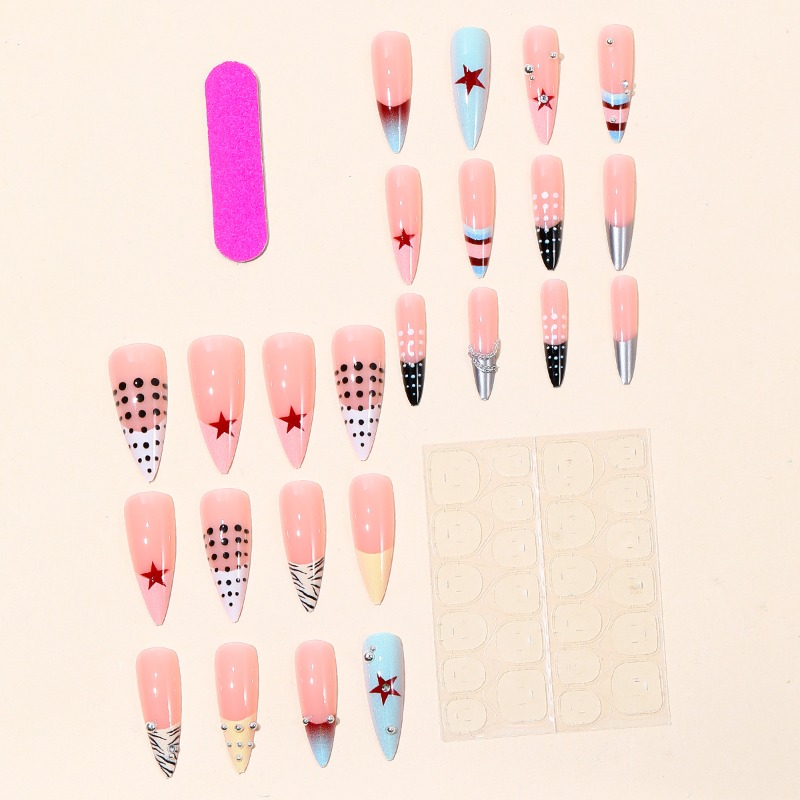 24 Stück Y2k Lange Stiletto Au – Nail Art Zebra Bewertung und Preis