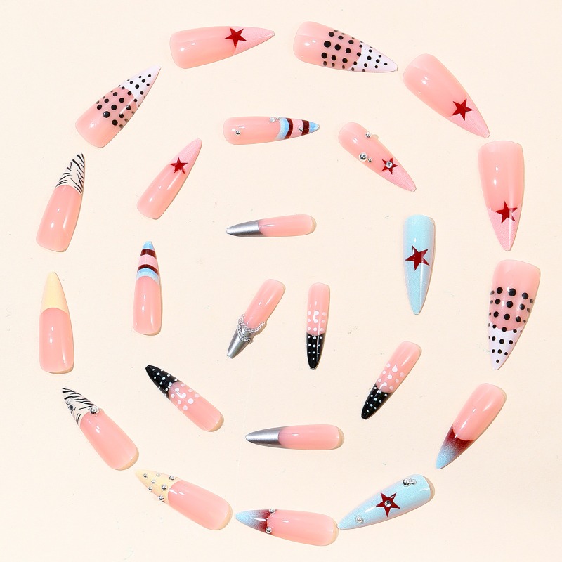 24 Stück Y2k Lange Stiletto Au – Nail Art Zebra Bewertung und Preis