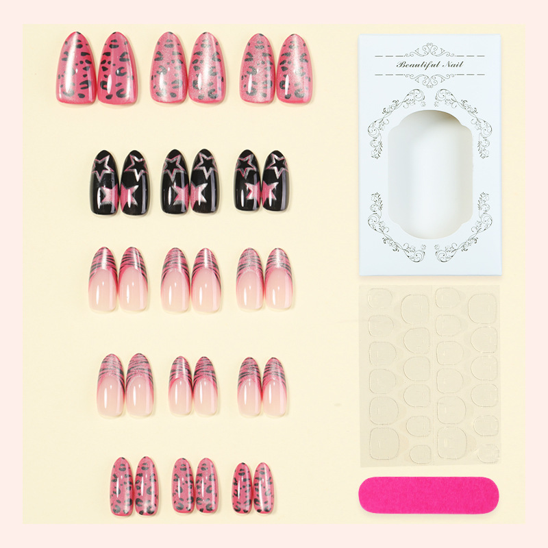 24 Stück Y2K Rosa Zebra-Leopar – Nail Art Zebra Bewertung und Preis