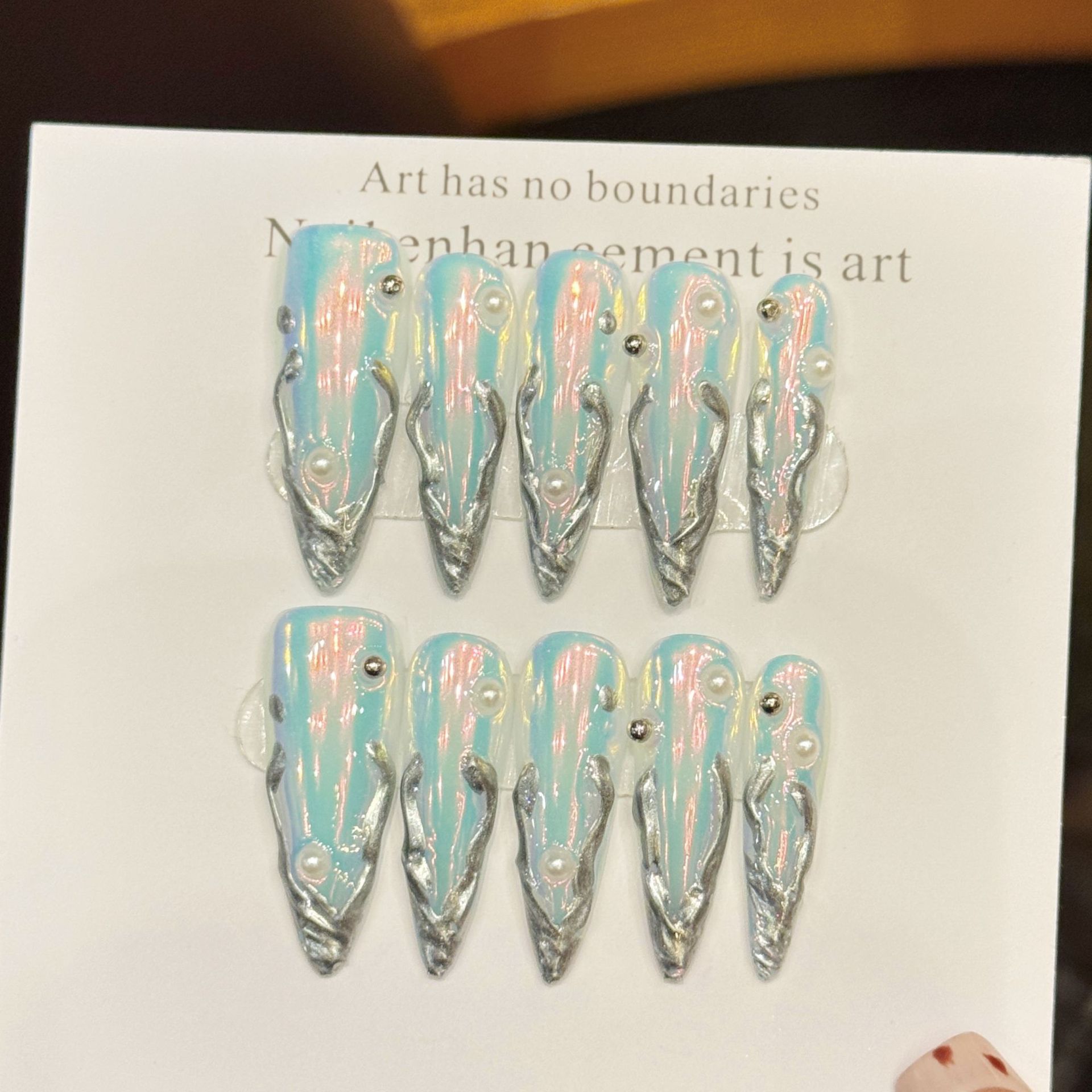 10 Stück Silber Aurora Lange S – Nail Art Aesthetic Bewertung und Preis