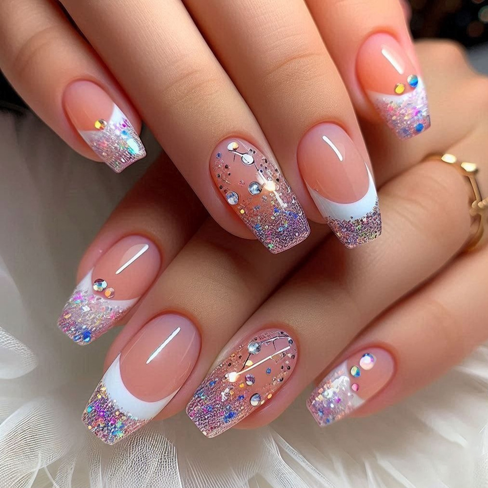 24 Stück/Set kurze mittelgroße – Nail Art Aesthetic Bewertung und Preis