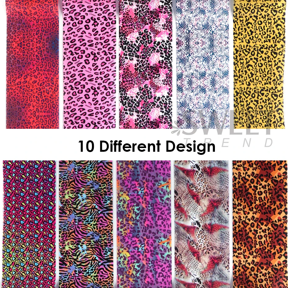 10 stücke Bunte Leopardenmuste – Nail Art Zebra Bewertung und Preis