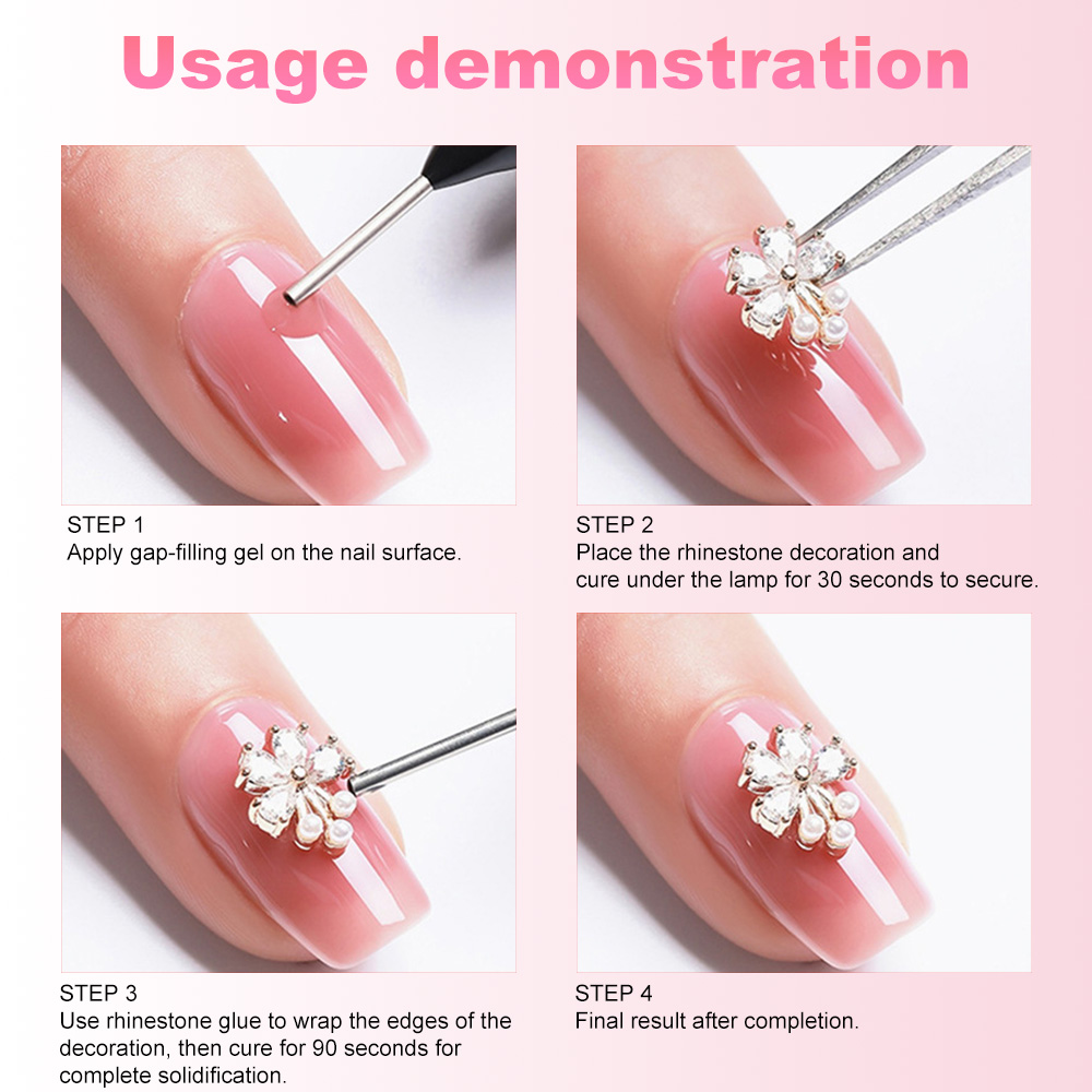 Nagelrhinestone-Kleber, 3D-Gel – Rhinestone Nail Gem Bewertung und Preis