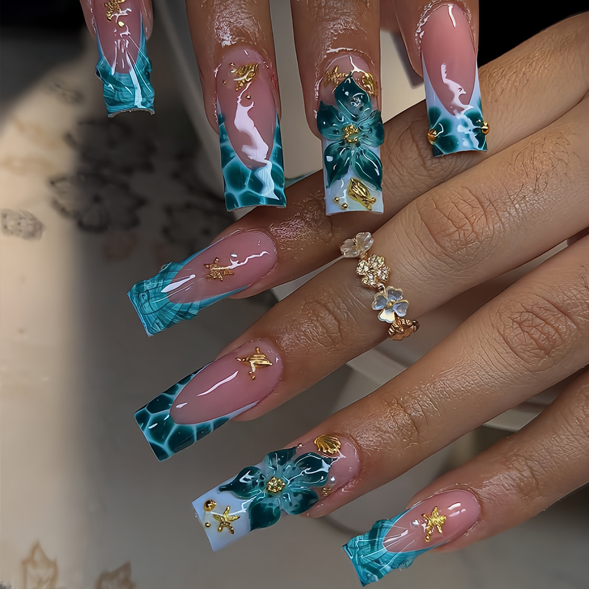 24 Stück Blaue Farbverlauf-Fra – Nail Art Zebra Bewertung und Preis