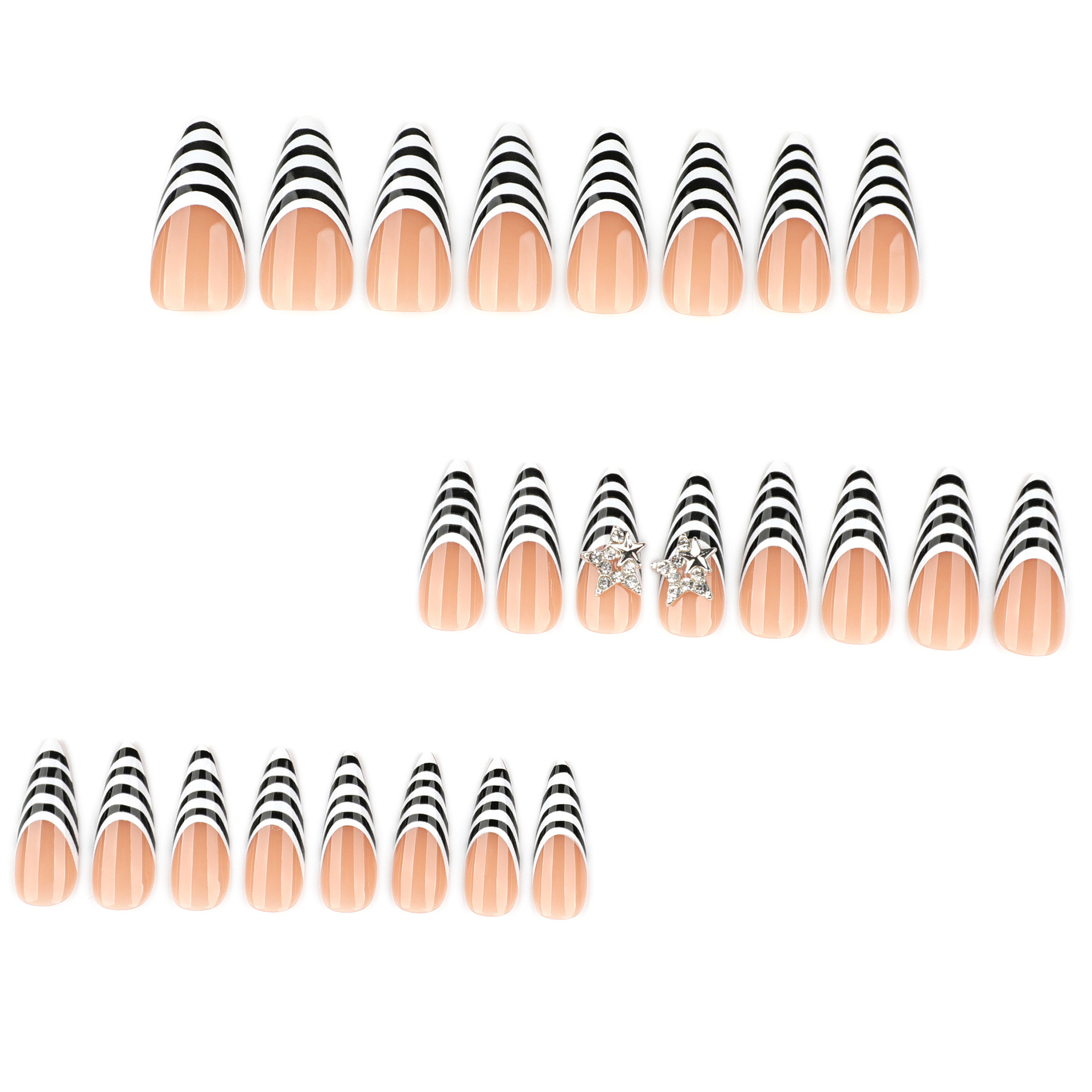 24 Stück schwarz-weiße Zebrast – Nail Art Zebra Bewertung und Preis