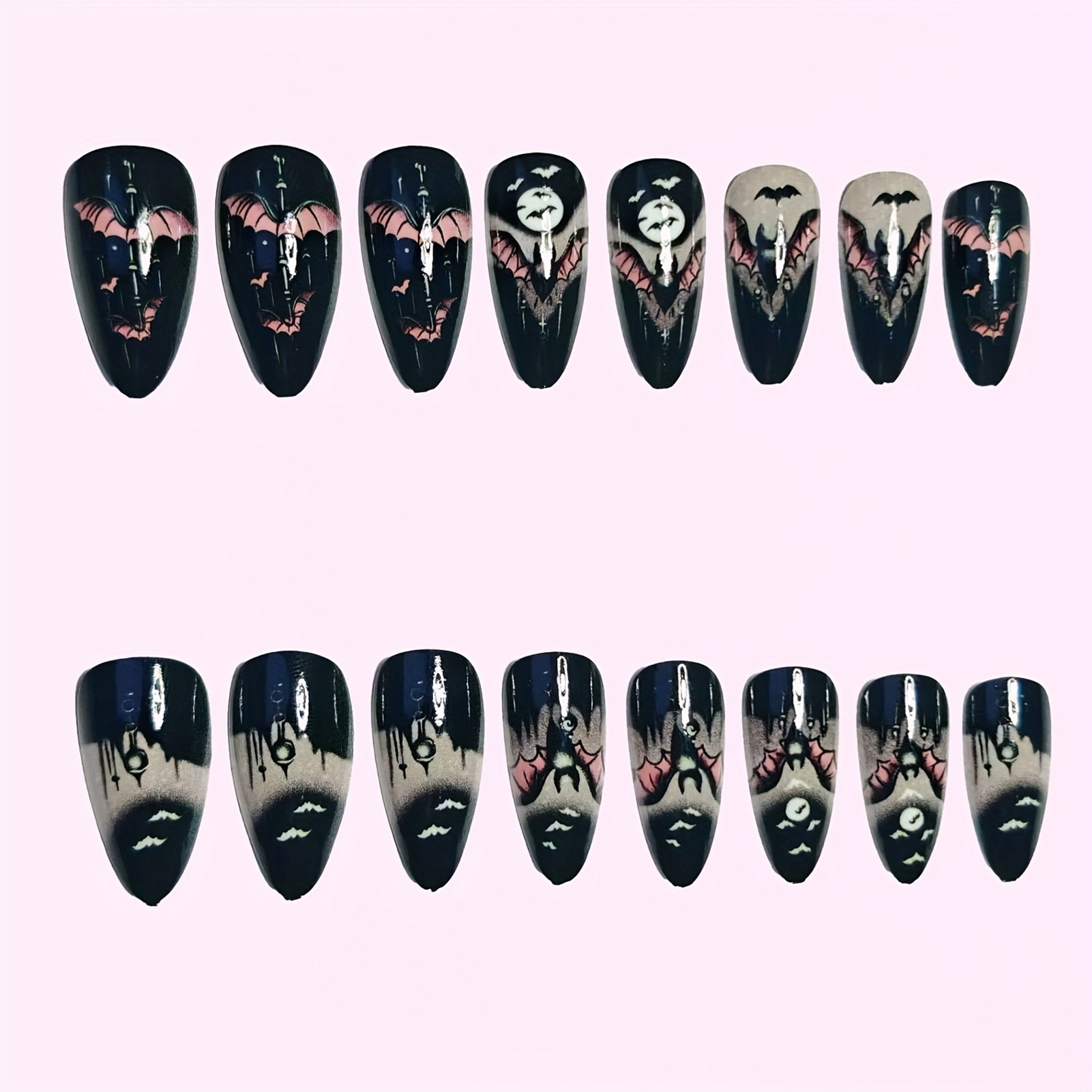24 Stück Halloween-Kunstnägel, – Nail Art Aesthetic Bewertung und Preis